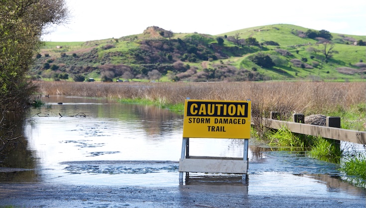 Flooded trail in Coyote Canyon, California