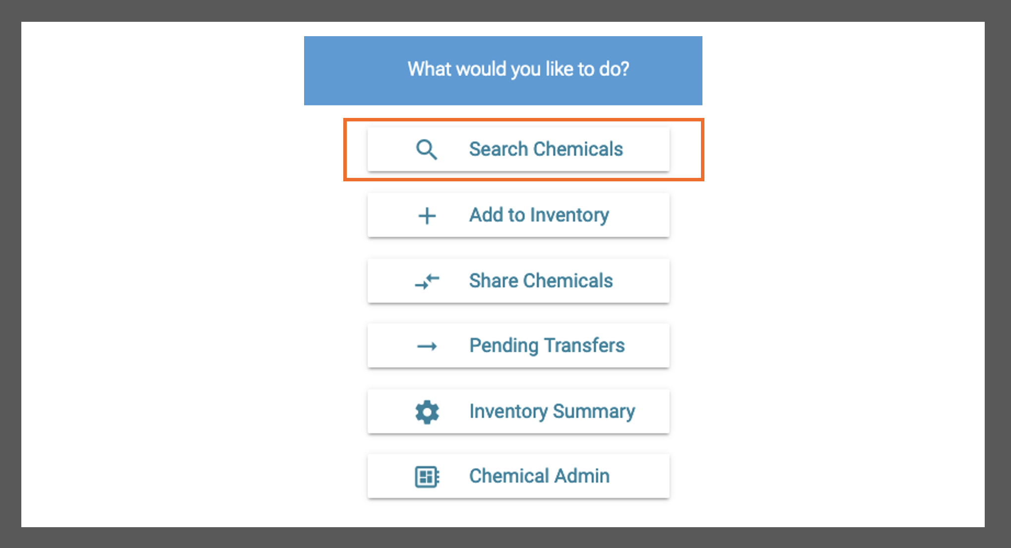 Select Search Chemicals button