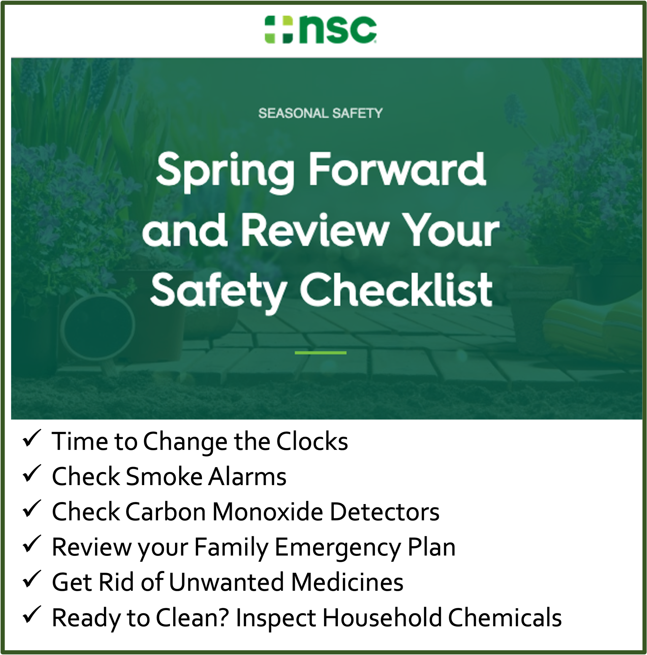 Spring Forward and Review Your Safety Checklist